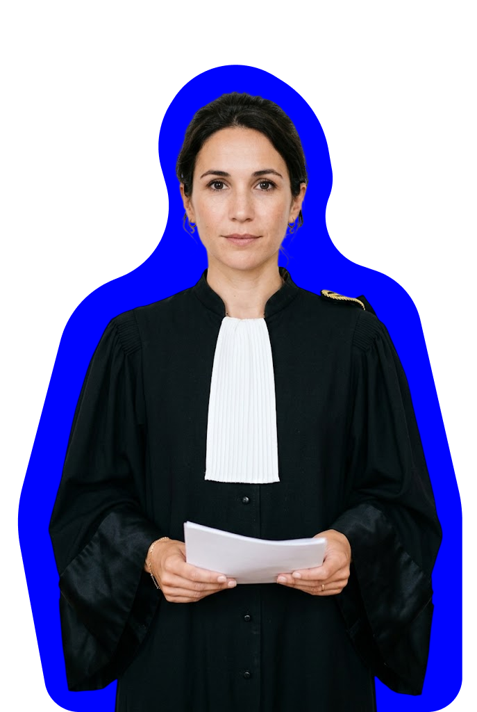 Avocate spécialiste en robe tenant un dossier